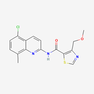 molecular formula C16H14ClN3O2S B6626997 N-(5-chloro-8-methylquinolin-2-yl)-4-(methoxymethyl)-1,3-thiazole-5-carboxamide 