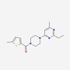 molecular formula C17H22N4OS B6627023 [4-(2-Ethyl-6-methylpyrimidin-4-yl)piperazin-1-yl]-(5-methylthiophen-2-yl)methanone 