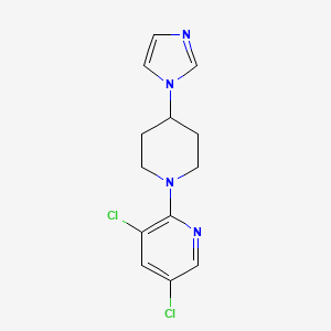 molecular formula C13H14Cl2N4 B6627052 3,5-Dichloro-2-(4-imidazol-1-ylpiperidin-1-yl)pyridine 