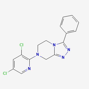 molecular formula C16H13Cl2N5 B6627053 7-(3,5-dichloropyridin-2-yl)-3-phenyl-6,8-dihydro-5H-[1,2,4]triazolo[4,3-a]pyrazine 