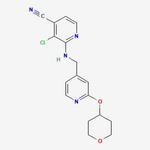 molecular formula C17H17ClN4O2 B6627059 3-Chloro-2-[[2-(oxan-4-yloxy)pyridin-4-yl]methylamino]pyridine-4-carbonitrile 