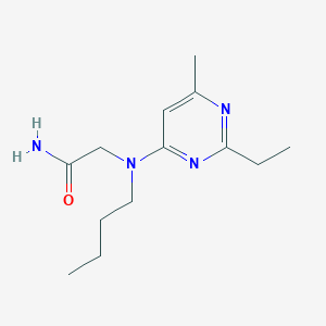 molecular formula C13H22N4O B6627065 2-[Butyl-(2-ethyl-6-methylpyrimidin-4-yl)amino]acetamide 