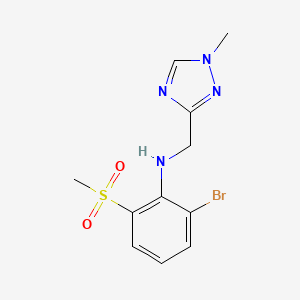 molecular formula C11H13BrN4O2S B6627079 2-bromo-6-methylsulfonyl-N-[(1-methyl-1,2,4-triazol-3-yl)methyl]aniline 