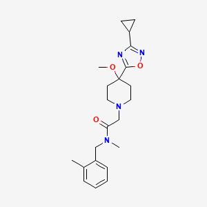 2-[4-(3-cyclopropyl-1,2,4-oxadiazol-5-yl)-4-methoxypiperidin-1-yl]-N-methyl-N-[(2-methylphenyl)methyl]acetamide