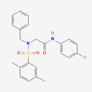 molecular formula C23H23IN2O3S B6627254 2-[benzyl-(2,5-dimethylphenyl)sulfonylamino]-N-(4-iodophenyl)acetamide 