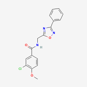 molecular formula C17H14ClN3O3 B6627260 3-chloro-4-methoxy-N-[(3-phenyl-1,2,4-oxadiazol-5-yl)methyl]benzamide 