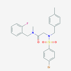 2-[(4-bromophenyl)sulfonyl-[(4-methylphenyl)methyl]amino]-N-[(2-fluorophenyl)methyl]-N-methylacetamide