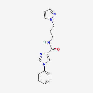 molecular formula C16H17N5O B6627273 1-phenyl-N-(3-pyrazol-1-ylpropyl)imidazole-4-carboxamide 