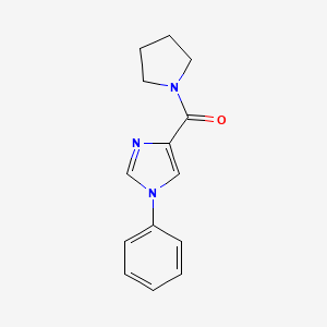 molecular formula C14H15N3O B6627292 (1-Phenylimidazol-4-yl)-pyrrolidin-1-ylmethanone 