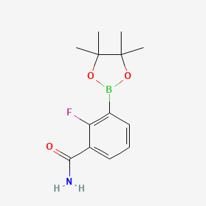 molecular formula C13H17BFNO3 B6627309 2-Fluoro-3-(4,4,5,5-tetramethyl-1,3,2-dioxaborolan-2-YL)benzamide 