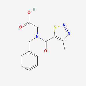 molecular formula C13H13N3O3S B6627313 N-[(4-Methyl-1,2,3-thiadiazole-5-yl)carbonyl]-N-benzylglycine 