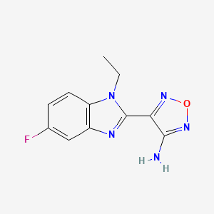 molecular formula C11H10FN5O B6627351 4-(1-Ethyl-5-fluoro-1H-benzoimidazol-2-yl)-furazan-3-ylamine 