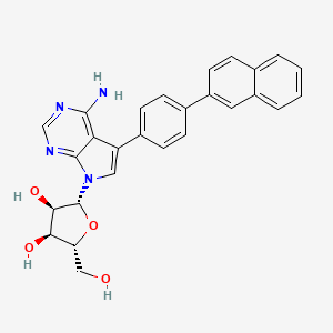 molecular formula C27H24N4O4 B6627368 4-Amino-5-[4-(2-naphthyl)phenyl]-7-(beta-D-ribofuranosyl)-7H-pyrrolo[2,3-d]pyrimidine 