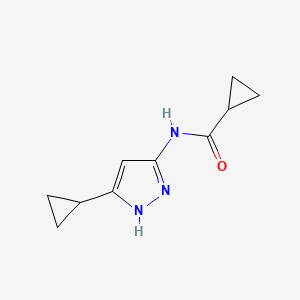 molecular formula C10H13N3O B6627374 N-(5-cyclopropyl-1H-pyrazol-3-yl)cyclopropanecarboxamide 