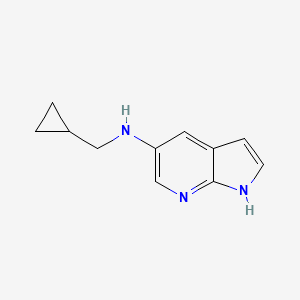 molecular formula C11H13N3 B6627388 N-(Cyclopropylmethyl)-1H-pyrrolo[2,3-b]pyridine-5-amine 