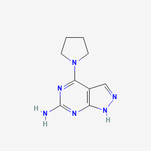 molecular formula C9H12N6 B6627422 4-Pyrrolizino-1H-pyrazolo[3,4-d]pyrimidine-6-amine 