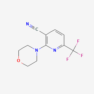 molecular formula C11H10F3N3O B6627441 2-Morpholin-4-yl-6-(trifluoromethyl)pyridine-3-carbonitrile 