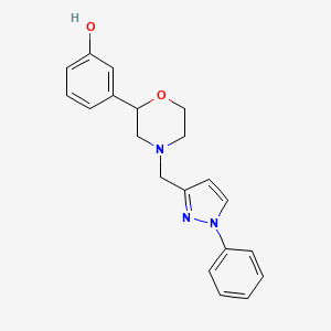 molecular formula C20H21N3O2 B6627459 3-[4-[(1-Phenylpyrazol-3-yl)methyl]morpholin-2-yl]phenol 