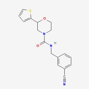 molecular formula C17H17N3O2S B6627461 N-[(3-cyanophenyl)methyl]-2-thiophen-2-ylmorpholine-4-carboxamide 