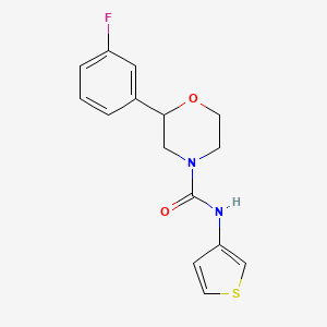 2-(3-fluorophenyl)-N-thiophen-3-ylmorpholine-4-carboxamide