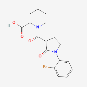 molecular formula C17H19BrN2O4 B6627478 1-[1-(2-Bromophenyl)-2-oxopyrrolidine-3-carbonyl]piperidine-2-carboxylic acid 