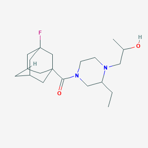 molecular formula C20H33FN2O2 B6627489 [3-Ethyl-4-(2-hydroxypropyl)piperazin-1-yl]-(3-fluoro-1-adamantyl)methanone 