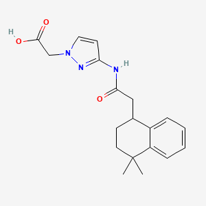 2-[3-[[2-(4,4-dimethyl-2,3-dihydro-1H-naphthalen-1-yl)acetyl]amino]pyrazol-1-yl]acetic acid