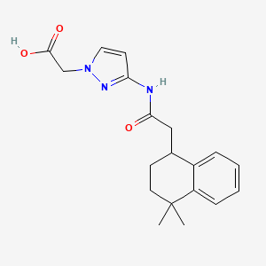 molecular formula C19H23N3O3 B6627498 2-[3-[[2-(4,4-dimethyl-2,3-dihydro-1H-naphthalen-1-yl)acetyl]amino]pyrazol-1-yl]acetic acid 