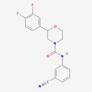 molecular formula C18H15F2N3O2 B6627501 N-(3-cyanophenyl)-2-(3,4-difluorophenyl)morpholine-4-carboxamide 