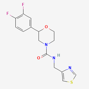 2-(3,4-difluorophenyl)-N-(1,3-thiazol-4-ylmethyl)morpholine-4-carboxamide