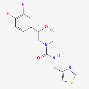 molecular formula C15H15F2N3O2S B6627515 2-(3,4-difluorophenyl)-N-(1,3-thiazol-4-ylmethyl)morpholine-4-carboxamide 