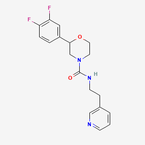 2-(3,4-difluorophenyl)-N-(2-pyridin-3-ylethyl)morpholine-4-carboxamide