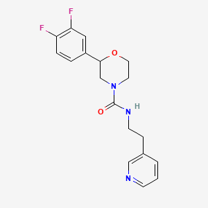 molecular formula C18H19F2N3O2 B6627522 2-(3,4-difluorophenyl)-N-(2-pyridin-3-ylethyl)morpholine-4-carboxamide 