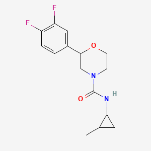 molecular formula C15H18F2N2O2 B6627525 2-(3,4-difluorophenyl)-N-(2-methylcyclopropyl)morpholine-4-carboxamide 