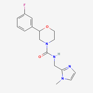2-(3-fluorophenyl)-N-[(1-methylimidazol-2-yl)methyl]morpholine-4-carboxamide
