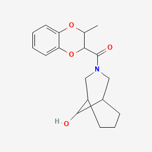 molecular formula C18H23NO4 B6627544 (9-Hydroxy-3-azabicyclo[3.3.1]nonan-3-yl)-(2-methyl-2,3-dihydro-1,4-benzodioxin-3-yl)methanone 