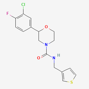 2-(3-chloro-4-fluorophenyl)-N-(thiophen-3-ylmethyl)morpholine-4-carboxamide