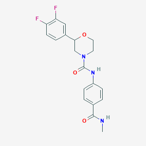 molecular formula C19H19F2N3O3 B6627603 2-(3,4-difluorophenyl)-N-[4-(methylcarbamoyl)phenyl]morpholine-4-carboxamide 