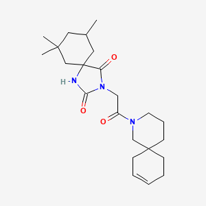 molecular formula C23H35N3O3 B6627622 3-[2-(2-Azaspiro[5.5]undec-9-en-2-yl)-2-oxoethyl]-7,7,9-trimethyl-1,3-diazaspiro[4.5]decane-2,4-dione 