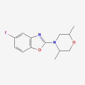 molecular formula C13H15FN2O2 B6627626 2-(2,5-Dimethylmorpholin-4-yl)-5-fluoro-1,3-benzoxazole 