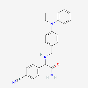 molecular formula C24H24N4O B6627643 2-(4-cyanophenyl)-2-[[4-(N-ethylanilino)phenyl]methylamino]acetamide 
