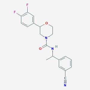 molecular formula C20H19F2N3O2 B6627652 N-[1-(3-cyanophenyl)ethyl]-2-(3,4-difluorophenyl)morpholine-4-carboxamide 