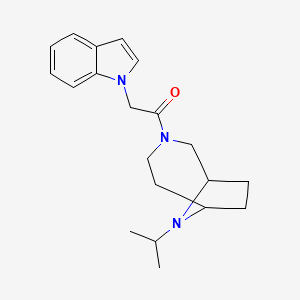 molecular formula C20H27N3O B6627664 2-Indol-1-yl-1-(9-propan-2-yl-3,9-diazabicyclo[4.2.1]nonan-3-yl)ethanone 
