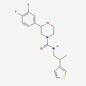 molecular formula C18H20F2N2O2S B6627668 2-(3,4-difluorophenyl)-N-(2-thiophen-3-ylpropyl)morpholine-4-carboxamide 