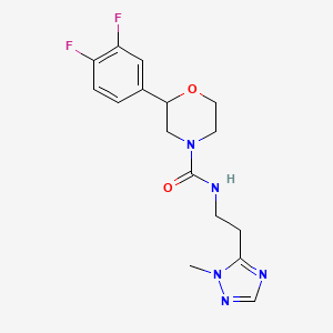 molecular formula C16H19F2N5O2 B6627675 2-(3,4-difluorophenyl)-N-[2-(2-methyl-1,2,4-triazol-3-yl)ethyl]morpholine-4-carboxamide 