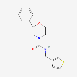 molecular formula C17H20N2O2S B6627687 2-methyl-2-phenyl-N-(thiophen-3-ylmethyl)morpholine-4-carboxamide 