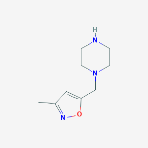 molecular formula C9H15N3O B066277 3-甲基-5-(哌嗪-1-基甲基)-1,2-噁唑 CAS No. 173850-53-8