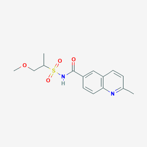 molecular formula C15H18N2O4S B6627721 N-(1-methoxypropan-2-ylsulfonyl)-2-methylquinoline-6-carboxamide 