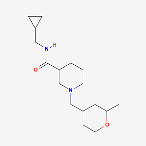 molecular formula C17H30N2O2 B6627729 N-(cyclopropylmethyl)-1-[(2-methyloxan-4-yl)methyl]piperidine-3-carboxamide 