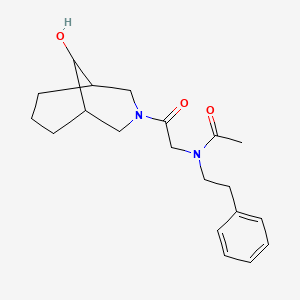 molecular formula C20H28N2O3 B6627730 N-[2-(9-hydroxy-3-azabicyclo[3.3.1]nonan-3-yl)-2-oxoethyl]-N-(2-phenylethyl)acetamide 